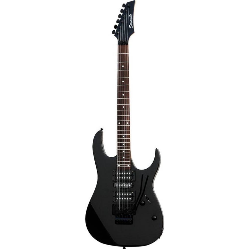 Črni model gitare Superstrat.