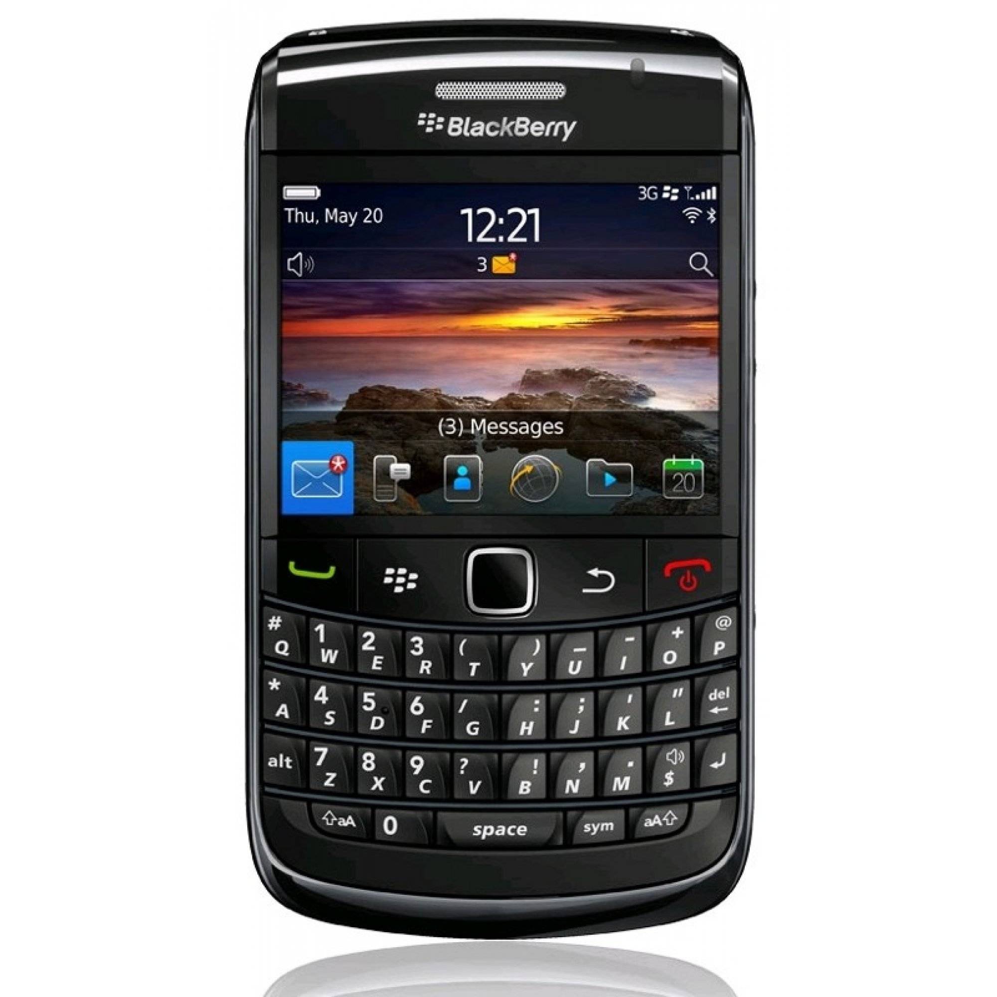 Kombinirani mobitel Blackberry s tipkovnico in zaslonom na dotik.